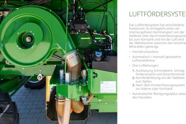 Das Luftfördersystem ermöglicht einen vermischungsfreien Korntransport